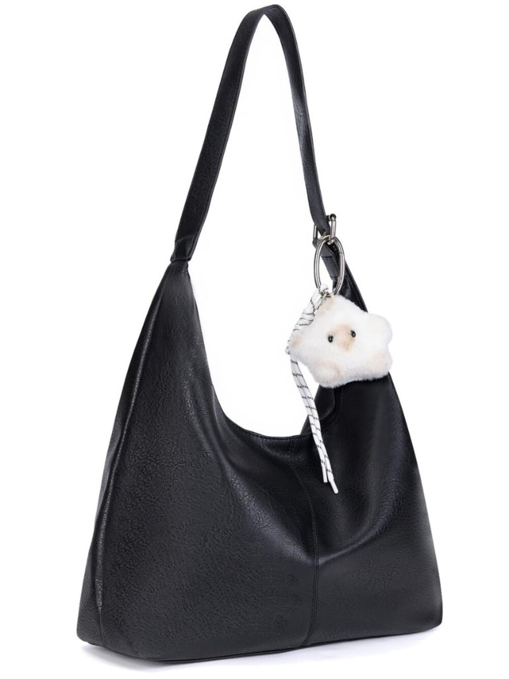 Slouchy Hobo Bag for Women Shoulder Tote Vegan Leather Purse with Zipper